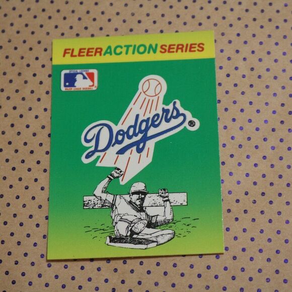 1990 Fleer Action Los Angeles Dodgers Baseball Card - Picture 1 of 2